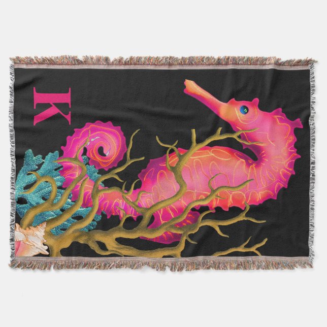 Couverture Marine Seahorse Pink Chic (Devant)