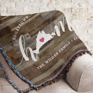 Couverture Martha's Vineyard Home Town Personalized Wood Look