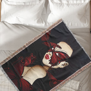 Couverture Mascarade de Papillon Rouge Femme Fantastique Goth