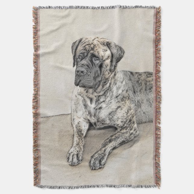 Couverture Mastiff anglais (Brindle) Peinture - Chien Art (devant Vertical)