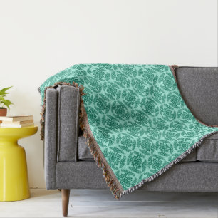 Couverture Médaillon japonais Motif, Aqua et Turquoise 