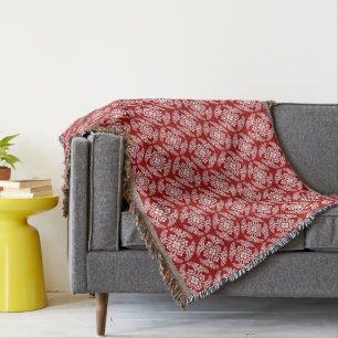 Couverture Médaillon japonais Motif, rouge profond et blanc