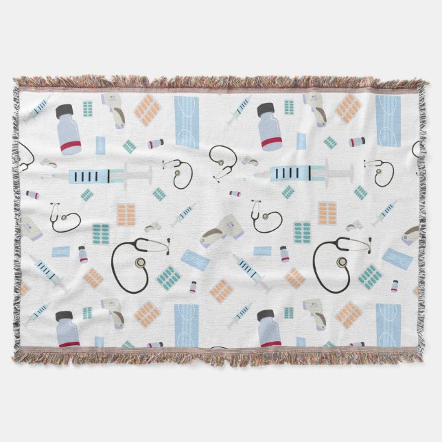 Couverture Médecin de santé Motif Fournitures Médicales (Devant)