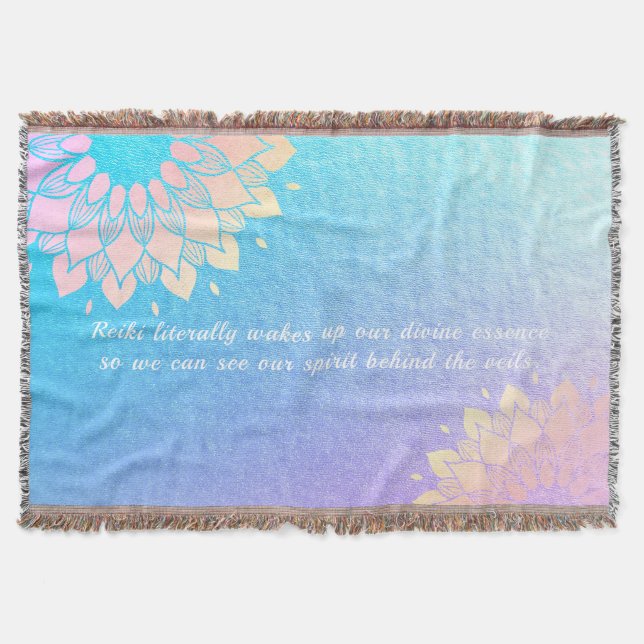 Couverture Méditation Yoga Instructeur Blue Gold Mandala Cita (Devant)