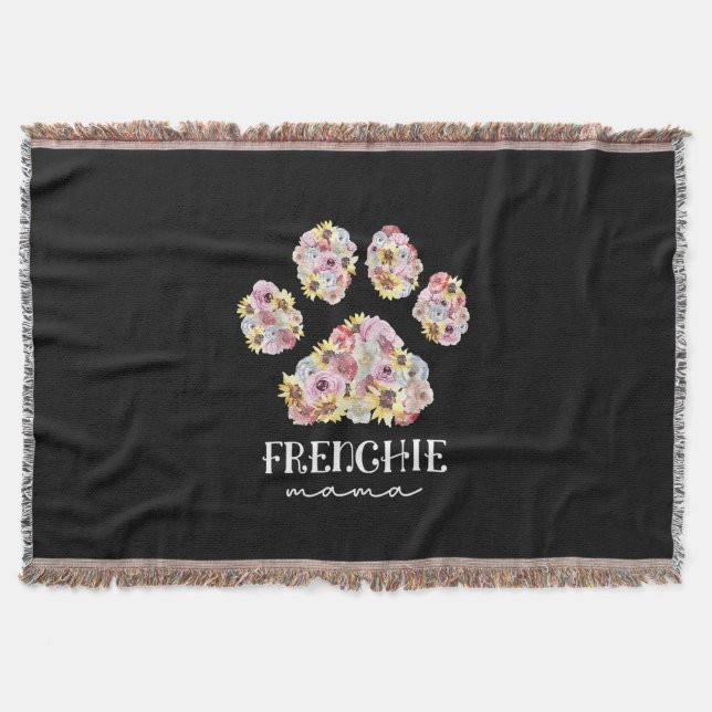 Couverture Mère Art Frenchie Mama Floral Paw French Buldog (Devant)