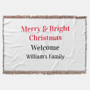 Couverture Merry Bright Christmas ajouter nom de famille bien