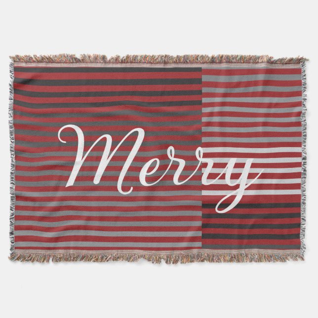 Couverture Merry -Red, Gray, Black, White Stripes (Devant)