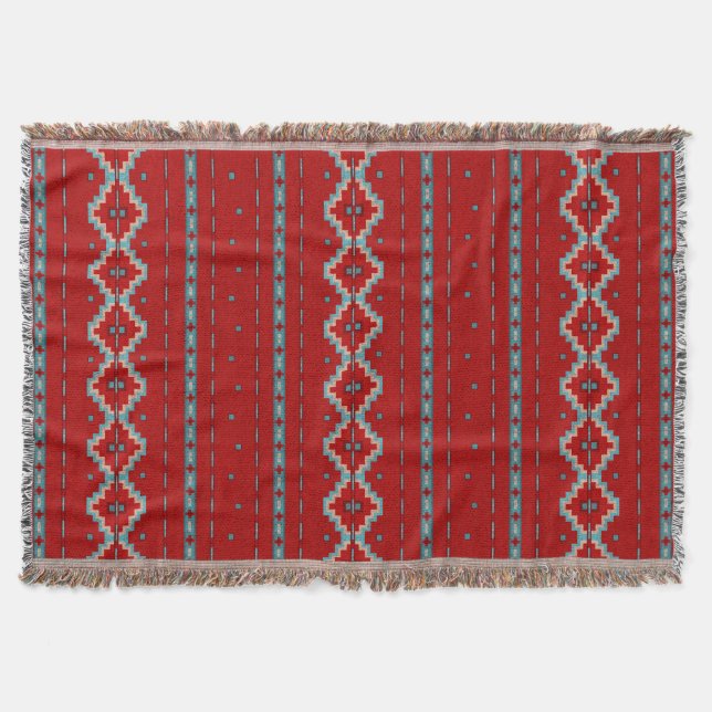 Couverture Mésas Sud-Ouest Rouge & Turquoise (Devant)