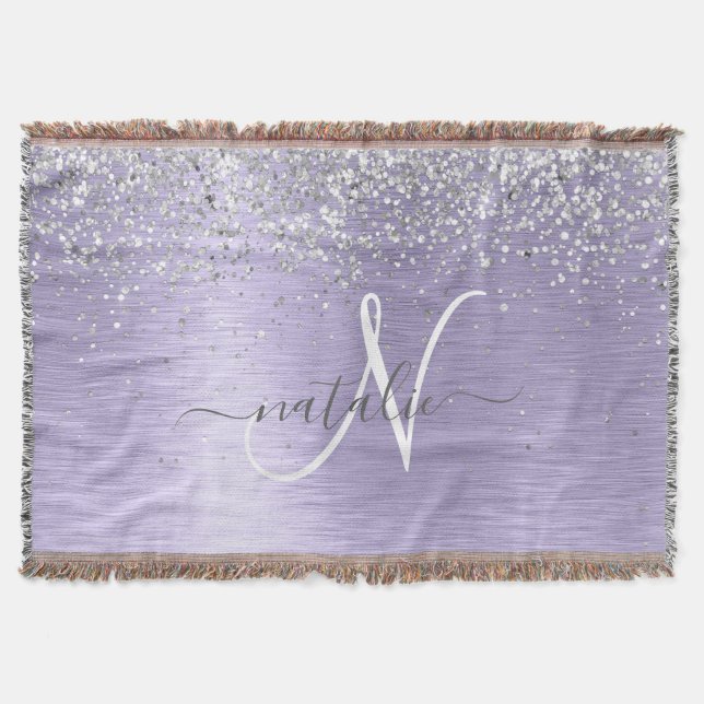 Couverture Métal brossé violet Parties scintillant d'argent N (Devant)