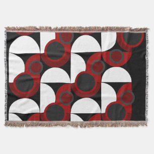 Couverture Mi-siècle moderne rouge, noir et gris