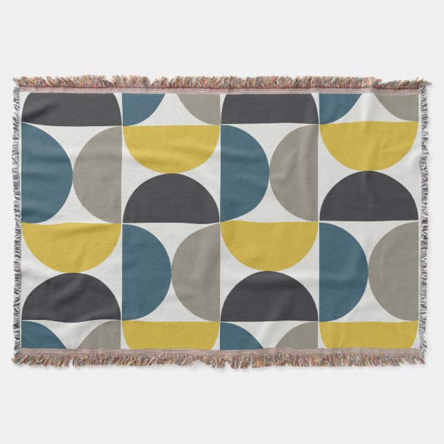 Couverture Mi-siècle moderne Turmer Gunmetal et bleu (Devant)