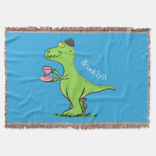Couverture Mignon dinosaure t rex vert drôle dessin animé