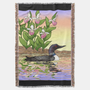 Couverture MN State Bird Flower Loon Lady Slipper