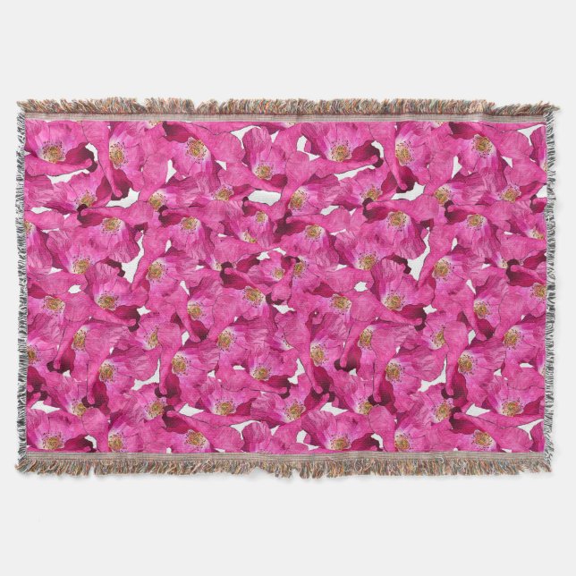 Couverture Modèle rose de pavots floraux (Devant)