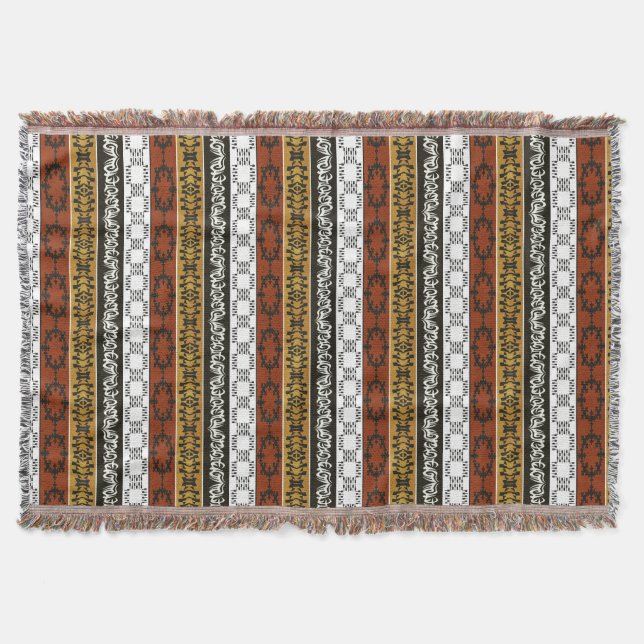 Couverture modèle tribal rayé africain ethnique (Devant)