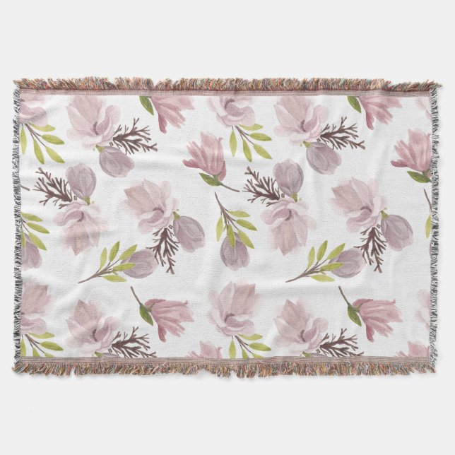 Couverture Moderne beau motif floral rose et blanc (Devant)