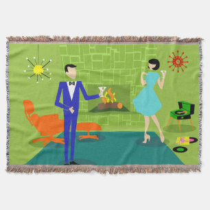 Couverture moderne de jet de couples de la moitié