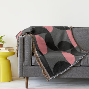 Couverture Moderne du milieu du siècle Rose Noir et Gris