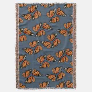 Couverture Monarque Papillon ailes Mosaïque sur gris ardoise