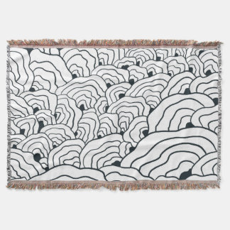 Couverture Monochrome Wave Pattern,  Modern Abstract Line Art