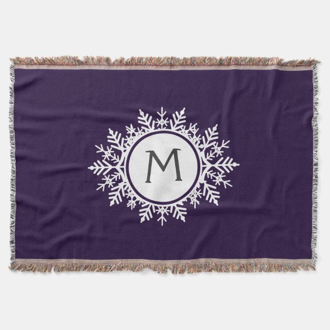 Couverture Monogramme blanc fleuri de flocon de neige sur le (Devant)
