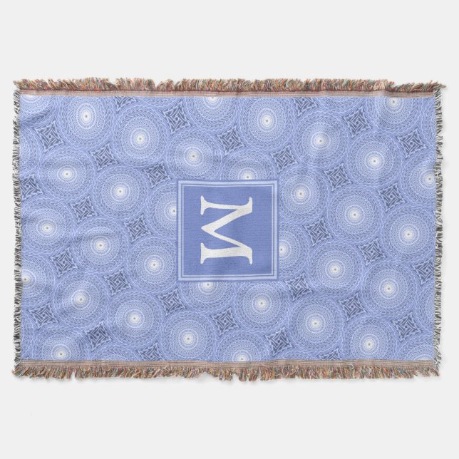 Couverture Monogramme bleu cercles motif (Devant)