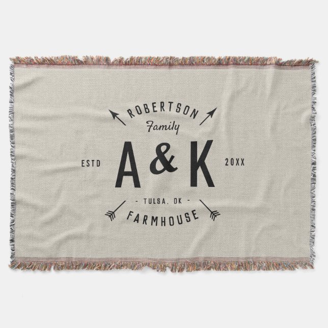 Couverture Monogramme de famille Rustique Arrow (Devant)