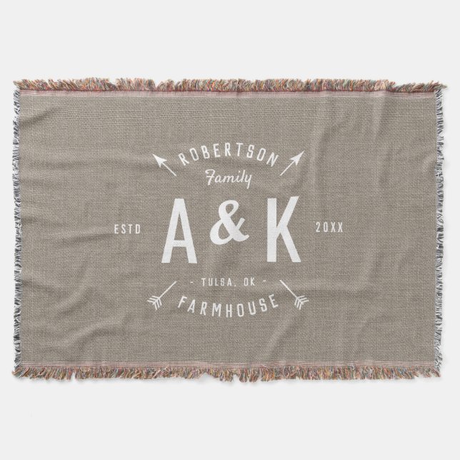 Couverture Monogramme de famille Rustique Arrow (Devant)