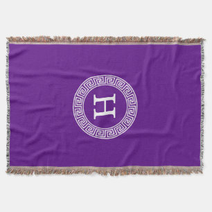 Couverture Monogramme initial du cadre de ligne clé grecque v