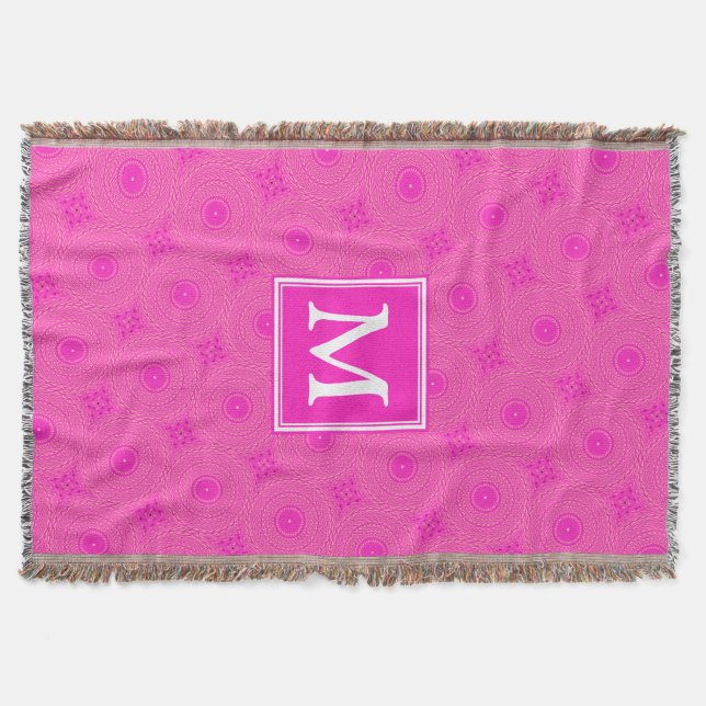 Couverture Monogramme motif rose chaud cercles (Devant)
