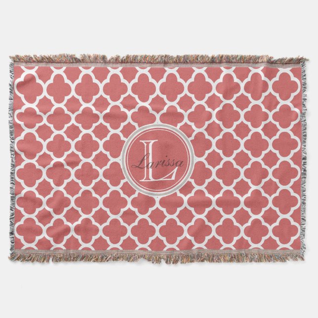 Couverture Monogramme rouge aigre-doux de nom de motif de (Devant)
