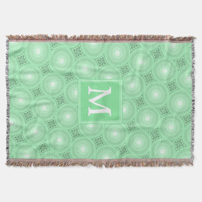 Couverture Monogramme vert ressort cercles motif (Devant)