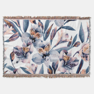 Couverture Moody Alstroemeria : Motif des fleurs d'aquarelle