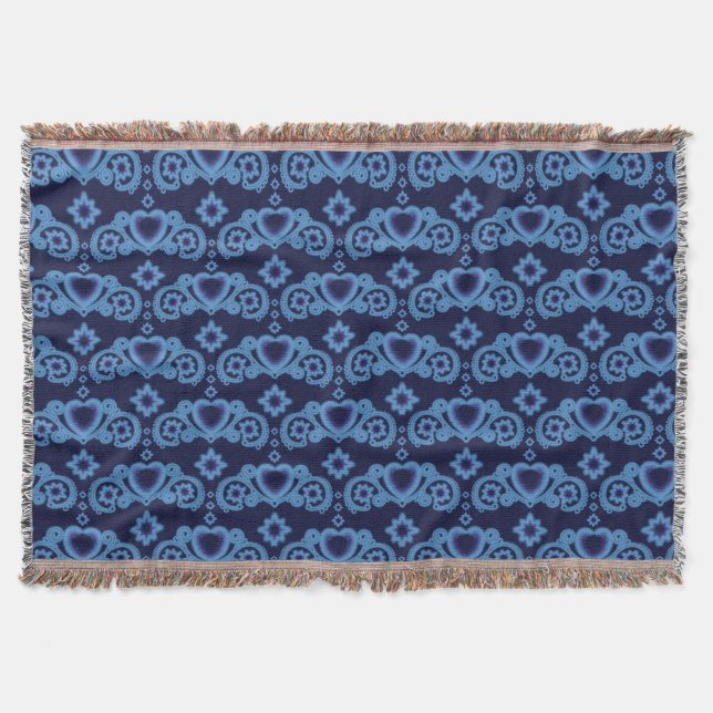 Couverture Moon Magic Stars Coeurs Celestial Midnight Blue (Devant)