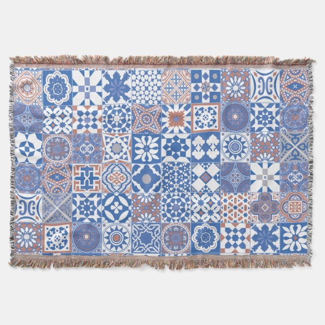 Couverture Moroccan tile bleu (Devant)