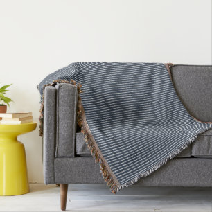 Couverture Motif à rayures bleu foncé et blanc