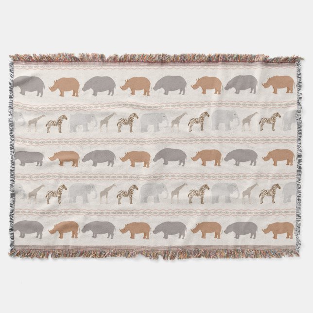 Couverture Motif africain 1 d'animaux (Devant)