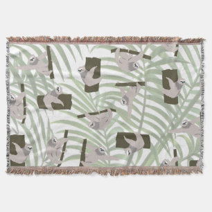 Couverture Motif animal mignon Sloth en forêt sauvage