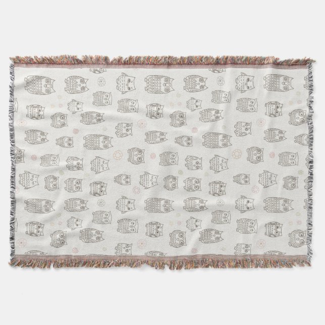 Couverture Motif avec des hiboux (Devant)