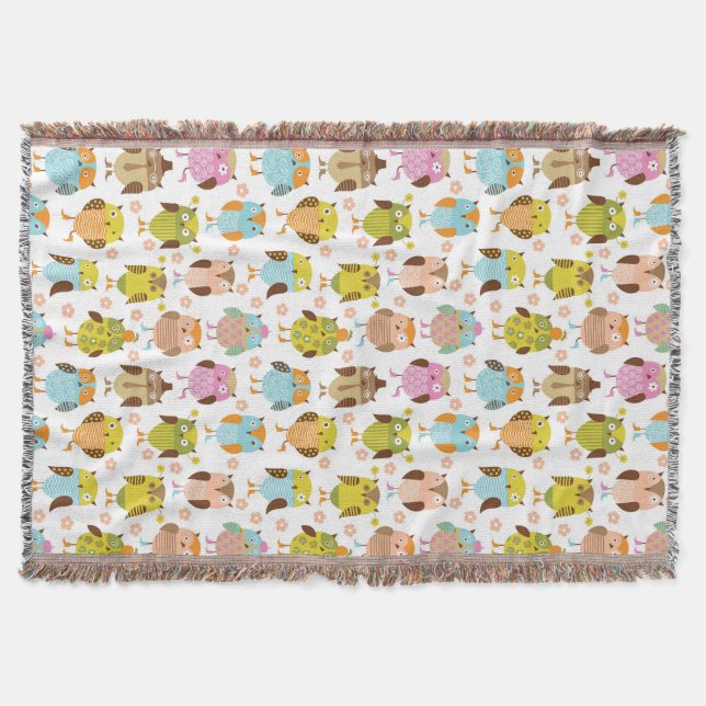 Couverture motif avec des oiseaux (Devant)