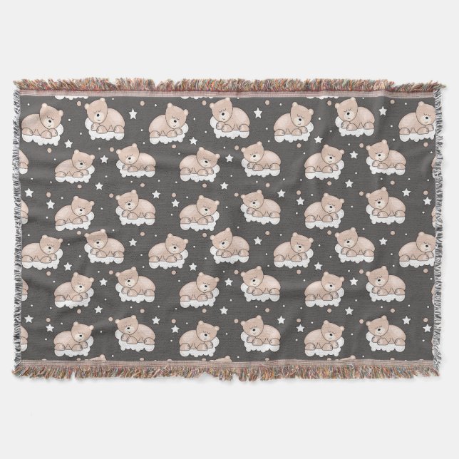 Couverture motif avec le petit sommeil d'ours (Devant)