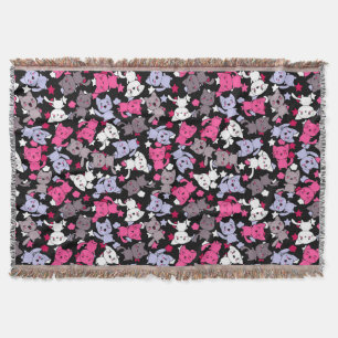 Couverture motif avec les chats mignons 3 de griffonnage de