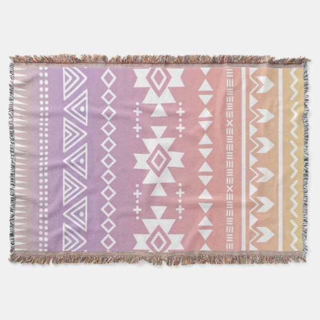 Couverture Motif aztèque tribal d'ombre (Devant)