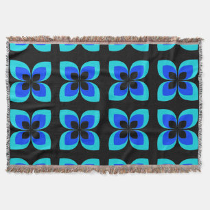 Couverture Motif bleu bicolore