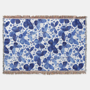 Couverture Motif Bleu d'aquarelle papillon