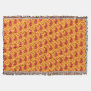 Couverture Motif cachemire persan orange oriental