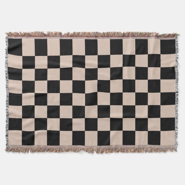 Couverture Motif Checker - Beige (Devant)