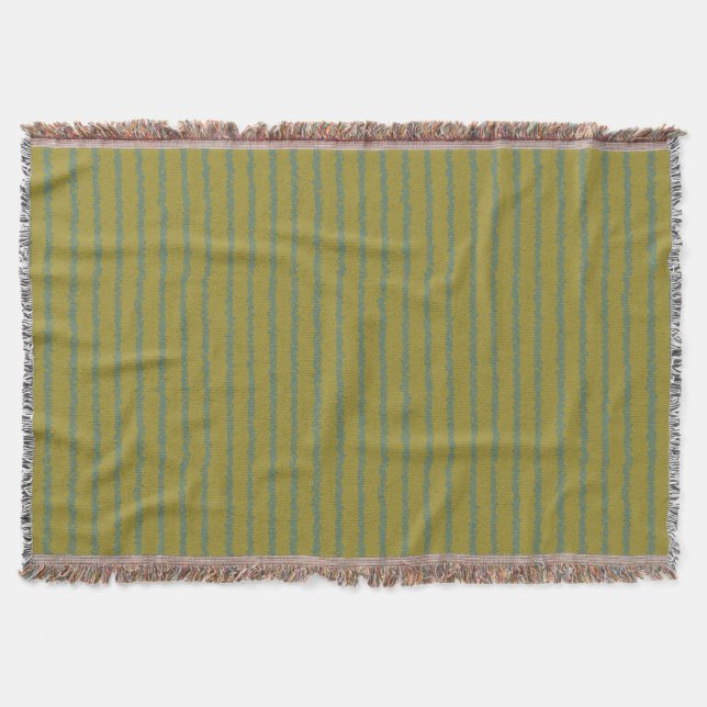 Couverture Motif Chic Green Stripes (Devant)