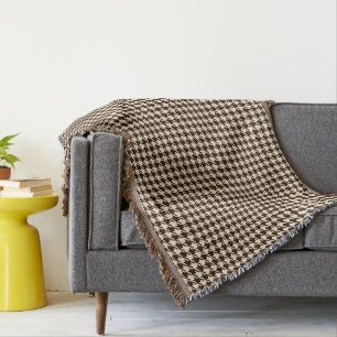 Couverture Motif classique Brown ivoire Pepita Houndstooth