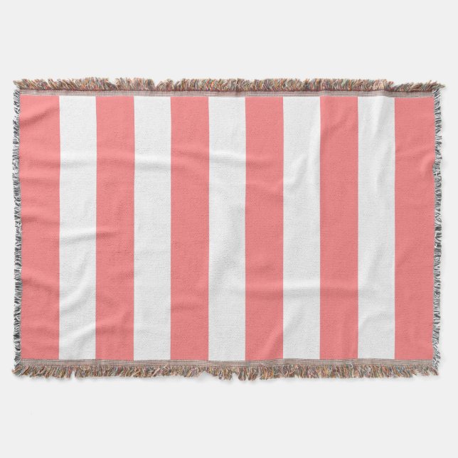 Couverture Motif Coral rose rayures (Devant)